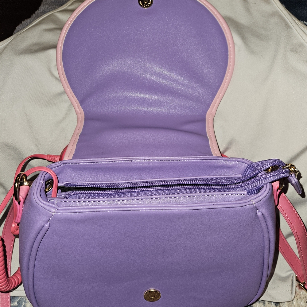Cute Retro Phone Crossbody Bag - Pink & Lavender - Picture 3 of 4